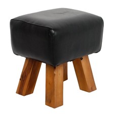 Leder Hocker MAXI-S Schwarz