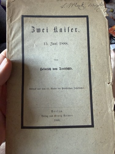 Treitschke zwei kaiser - zwei, 1888
