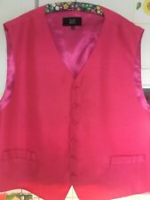 Herren Weste pink 5XL bis 6XL Black n White Polyester leicht glänzend Knopf