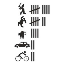 Aufkleber Strichliste 25cm HÖHE viele Farben abschüsse weiss silber schwarz auto