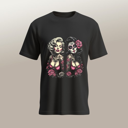 Sugar skull pinup - 💀, t-shirt