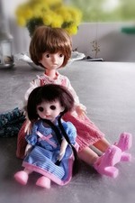 Bjd Puppen 30cm + 15cm Set Kleidung Perücke 