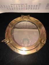Vintage Bullauge mit Spiegel aus Messing Maritim ca. 30,5 cm 90er Jahre ca.1,5kg