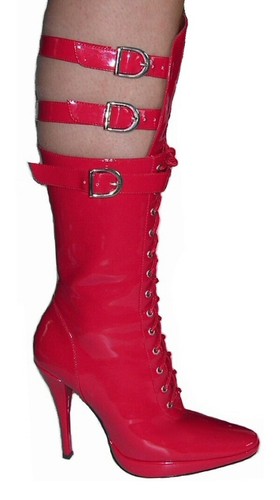 Rote lack stiefel - rote, kniehoch