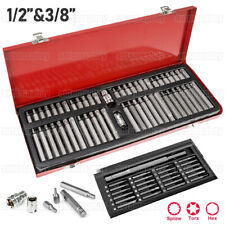 54-tlg Stecknuss Bit Set Torx Hexagon Vielzahn 12-Kant 6-Kant Für Inbus Schraube