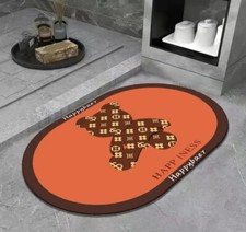 ANTIRUTSCH TEPPICH BADEMATTE ORANGE BRAUN40x60cm UNTERLAGE SCHUTZMATTE VORLEGER