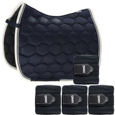 SET Eskadron Schabracke Glossy Wave nightblue mit doppel Kordel & Bandagen