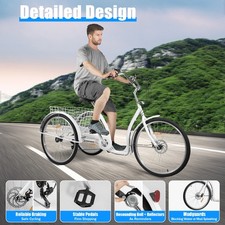 26 Zoll Dreirad 6-Gang Senioren 3-Rad Fahrrad Für Erwachsene Mit Einkaufskorb