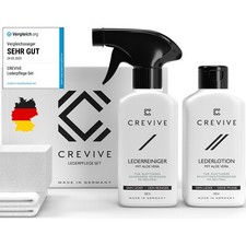 CREVIVE Lederpflege Set mit Aloe Vera, Reiniger, Lotion, Sofa, Autositz, Couch