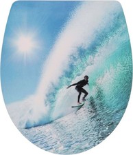 Sitzplatz Toilettendeckel Klodeckel WC-Sitz Motiv Surfprofi mit Absenkautomatik