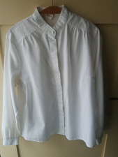 Damen Bluse  /  Hemdbluse  ~weiß~  Gr. 44  -100%-Baumwolle-