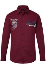 Men Plus Herren große Größen Men+ Hemd Langarm Kentkragen Brustprint Comfort Fit