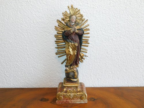 Antike holzfigur maria - antike,