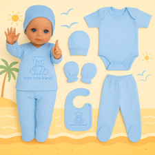 Neugeborenen Baby Jungen Kleidung Set für Ausstattung Erstausstattung 6 Teilig