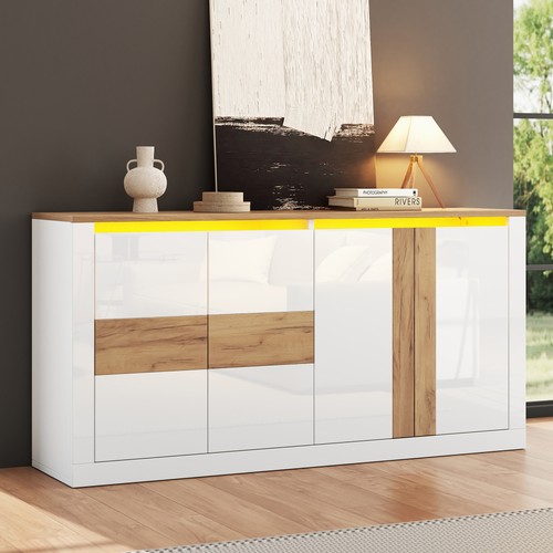 Sideboard 140cm led - sideboard, 4