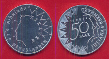 Niederlande 50 Gulden 1987   50. Hochzeitstag   Silber