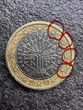 1 Euro Münze von 2000 - Liberte Egalite Fraternite - sehr selten mit Prägefehler