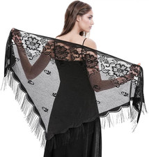 Schwarzer Spitzenschal Dreieck