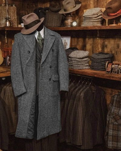 Tweed fischgräte mantel - tweed,