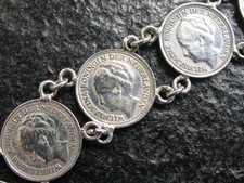 Armband Silber 835 Münzarmband mit Silbermünzen aus den Niederlanden