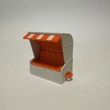 Feuerzeug Strandkorb Design  Orange Weiß - Gas - Vintage Rar Selten