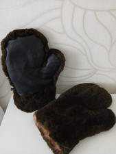 Pelz Handschuhe Winterhandschuhe  Fäustlinge Pelz Leder Innenfutter Echtfell