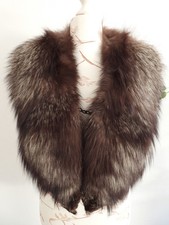Silberfuchs Echt Pelz Fell Kragen Schal Fox - super Zustand