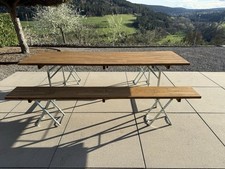 Massiv Eiche Biertischgarnitur Gartentisch und Bänke Gut Erhalten