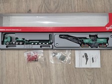Herpa 311700 MB Actros Tieflade-Sattelzug mit Asphaltfräse Schwarzbau limitiert