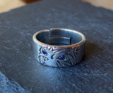Ring Katze 925 Silber offene