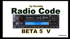 VW Beta 5  V Radio Code - Nur für Grundig  KEY CODE ! - Unlock Code