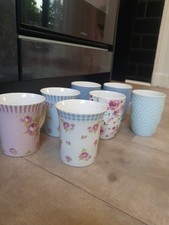 Kaffeebecher 7 Stück Pastellfarben Rose Bleu 11cm Hoch