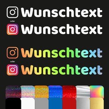 Social Media Sticker personalisiert mit Wunschname Auto höhe 2cm Instagram 02