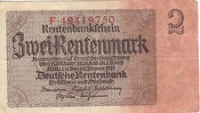 Zwei 2 Rentenmark