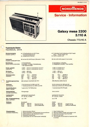 Nordmende service manual für - nordmende, manual für