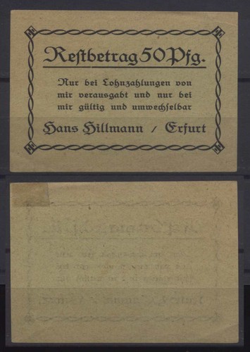 24467 notgeld erfurt hans - -, erfurt,