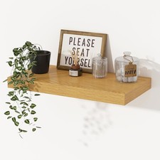 Extra Tiefes 29,5 cm Wandregal Holz, 40cm Wandboard Eiche, Schweberegal aus MDF