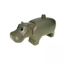 1x Lego Duplo Tier Nilpferd alt-dunkel grau groß Hippo Zoo Safari 2257c01pb01