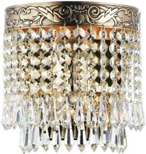 Antikes Gold Glamour Klassisch Kristall Wandleuchte Leuchter IP20