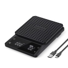 Bemece Digitale Kaffeewaage mit Timer, wasserdicht, 0,1g Genauigkeit, 3kg Max. G