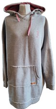 Damen long Pullover Kleid DERBE Hamburg Grau meliert Rot Stickerei Sweatshirt