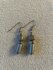 Ohrschmuck LR silberfarben/grau matt NEU ungetragen