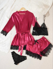 4tlg. Sexy Nachtwäsche Spitze