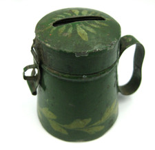 uralte Spardose Kollekte Opferstock Geldkassette Metall Zinn alt antik 19. Jh.