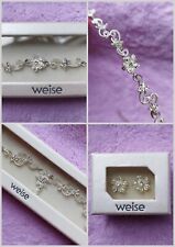 ❤NP 190€ WEISE SET Brautschmuck Hochzeitsschmuck Diadem Ohrstecker Kette Armband