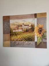 Toskana Leinwand Bild Keilrahmen Sonnenblume Gelb