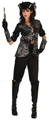 Piratin schwarz piratenbraut - schwarz,