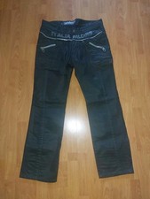 Italia Falconi Wachs Hose Motorrad W 36 Schwarz 