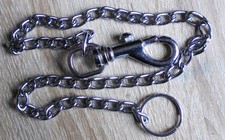 Rundstahlkette kurzgliedrig mit Schlüsselring und Karabinerhaken