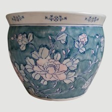 Chinesische Jardiniere Fischglas Übertopf Chinoiserie Periode Haus Keramik